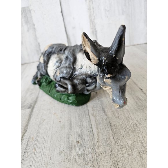 Vintage Italian donkey paper mache nativity as is Xmas village - Picture 4 of 9